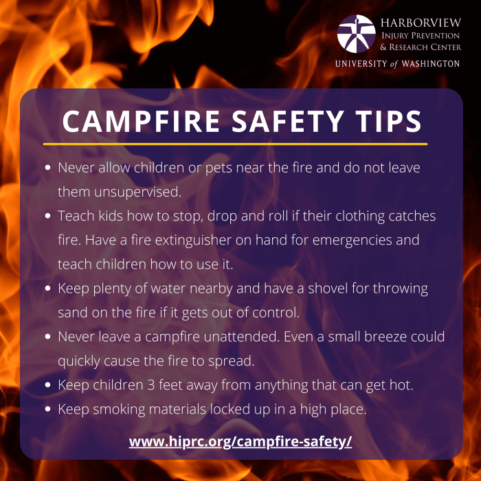 Safety campfire tips forest